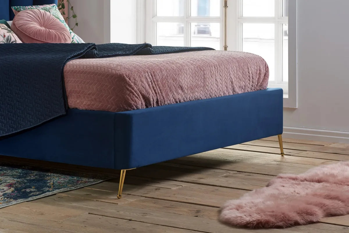 Lottie Midnight Blue Ottoman King Bed