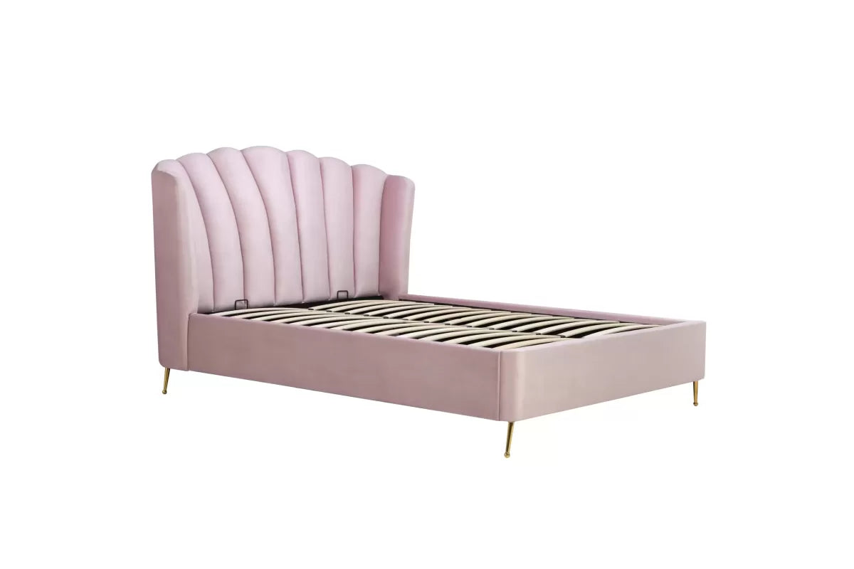 Lottie Pink Ottoman Double Bed