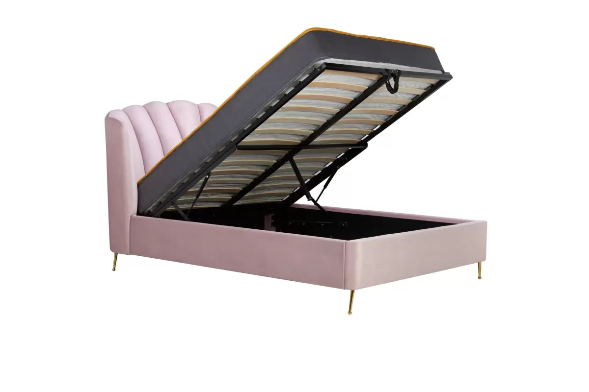 Lottie Pink Ottoman Double Bed