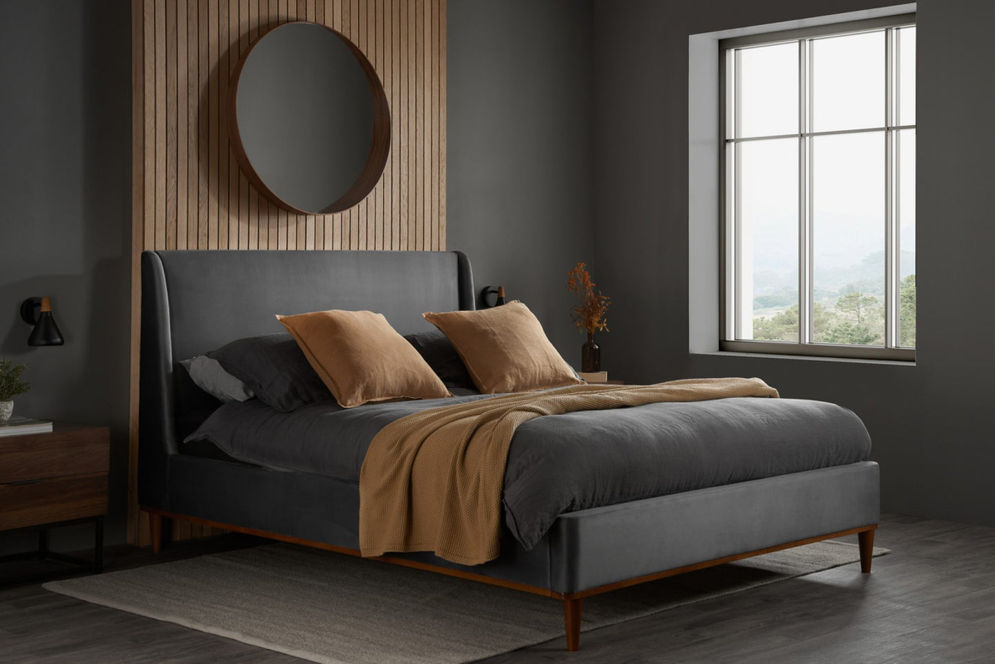 Launceston Grey Fabric King Bed