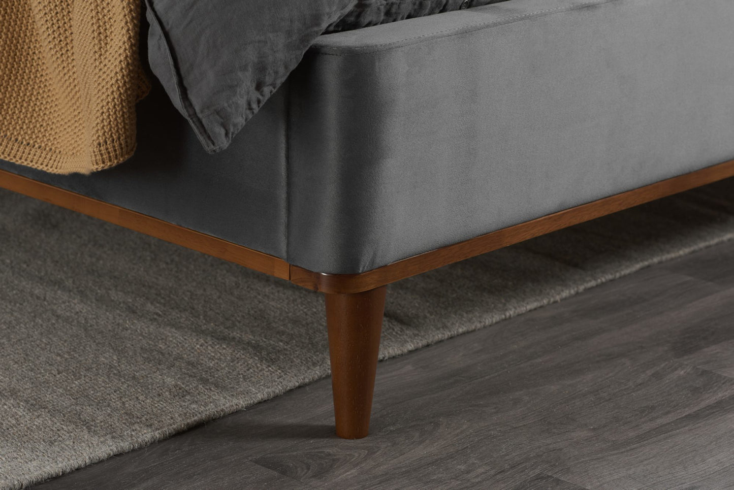 Launceston Grey Fabric Double Bed