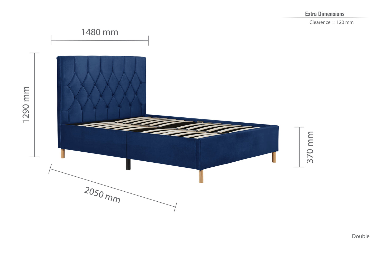 Loxley Blue Double Bed
