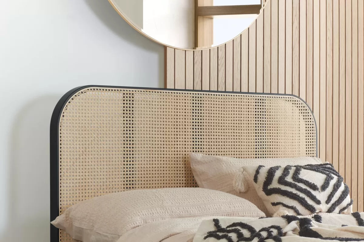 Margot Black Rattan Double Bed