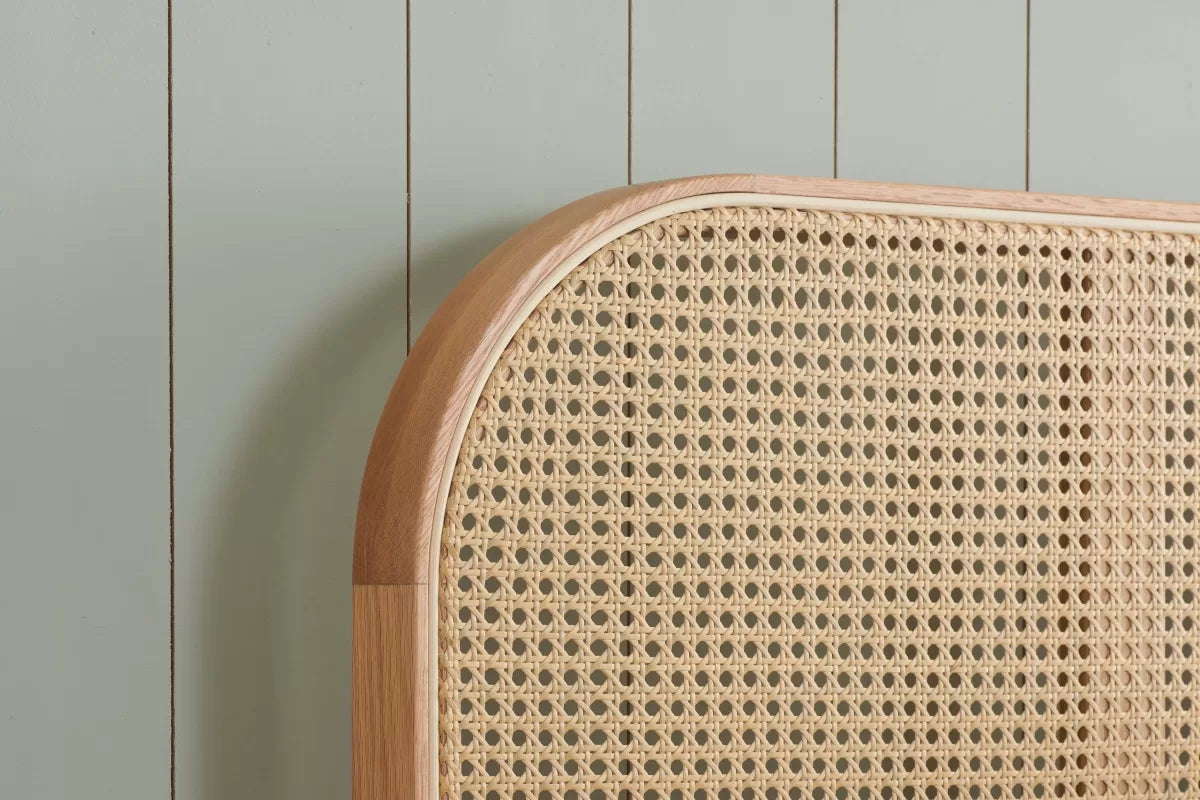 Margot Oak Rattan Double Bed