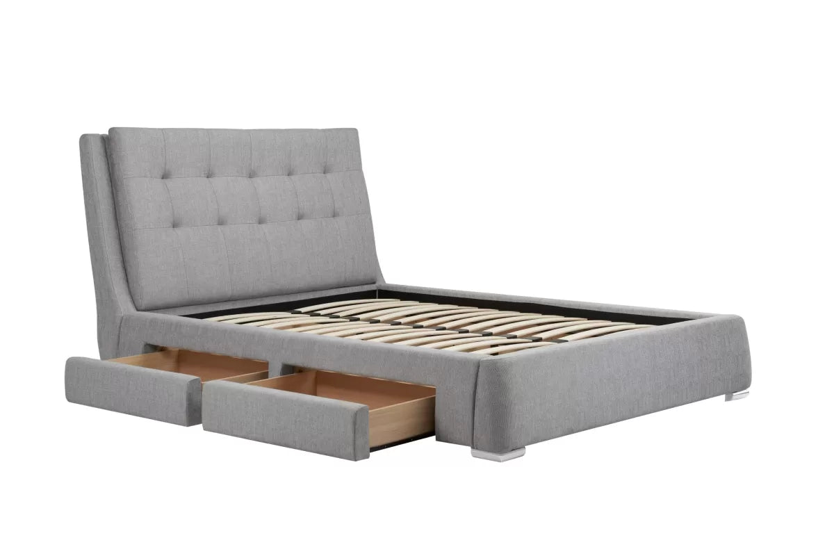 Mayfair Grey Fabric Storage King Bed