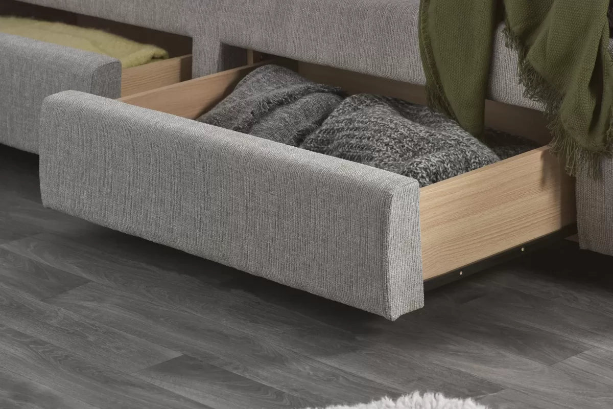 Mayfair Grey Fabric Storage King Bed