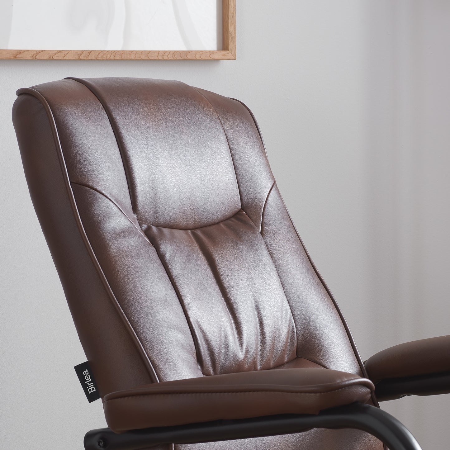 Marazion Brown Leather Swivel Chair & Footstool
