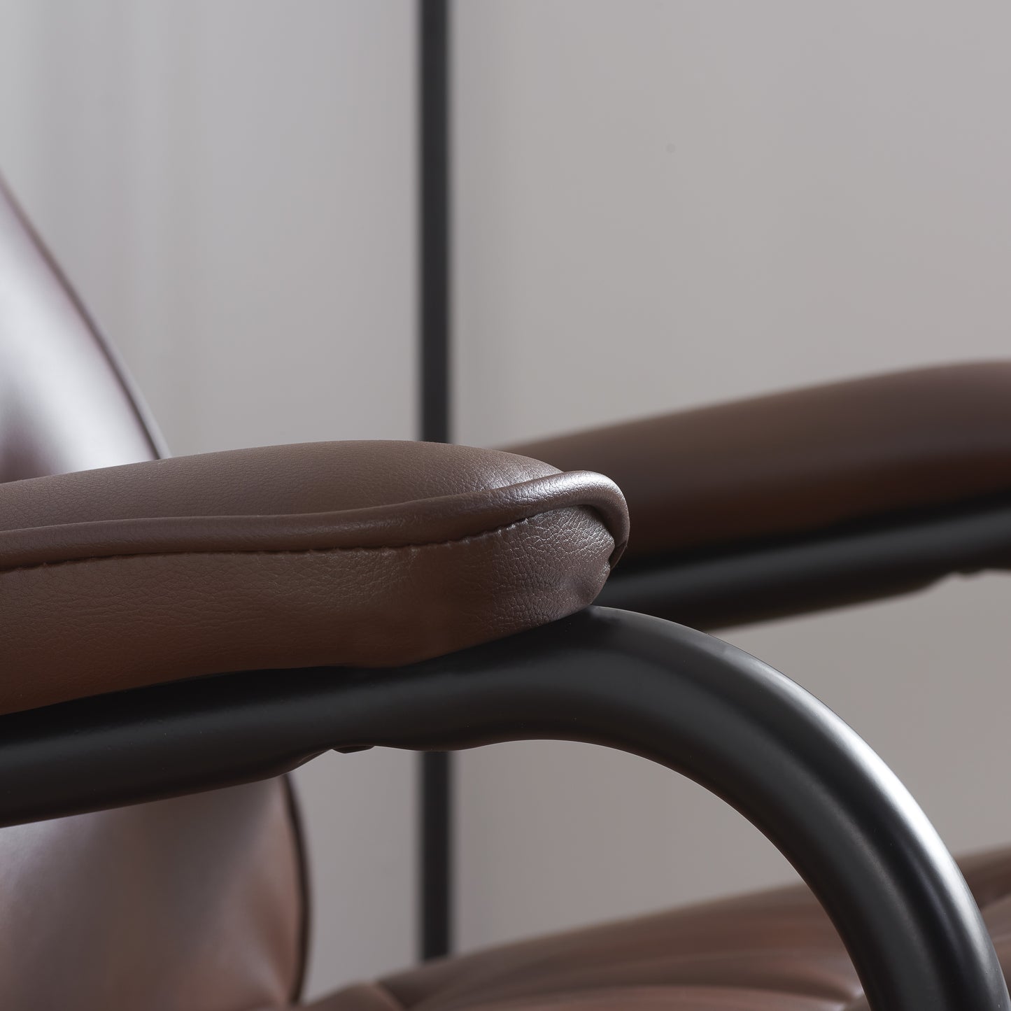 Marazion Brown Leather Swivel Chair & Footstool