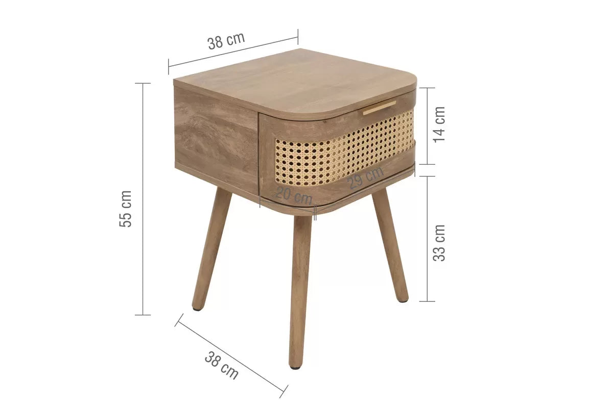 Noah Oak 1 Drawer Bedside