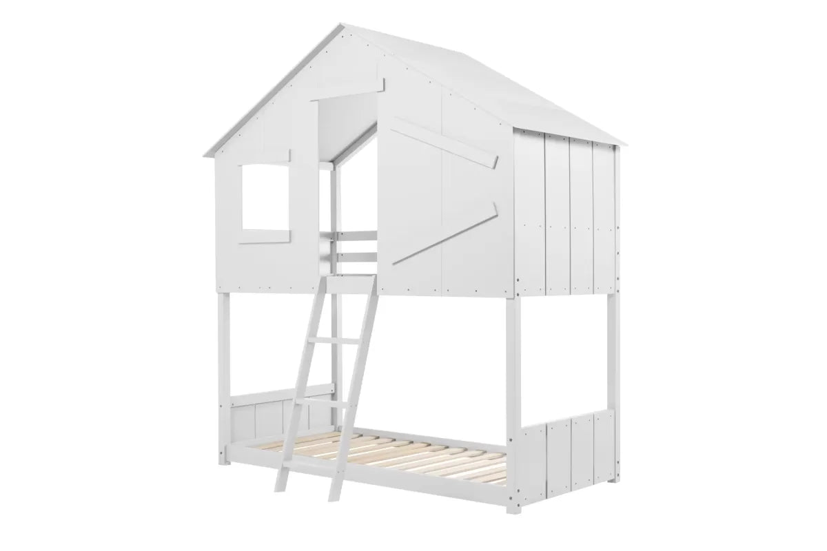 Safari Bunk Bed White + 2 Single Air Mattresses