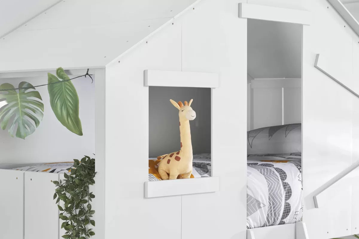 Safari Bunk Bed White + 2 Single Air Mattresses