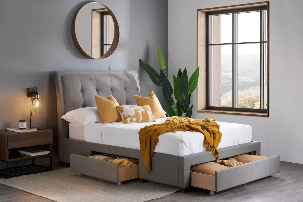 Shelby Grey Storage Double Bed