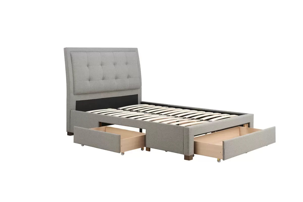 Shelby Grey Storage Double Bed