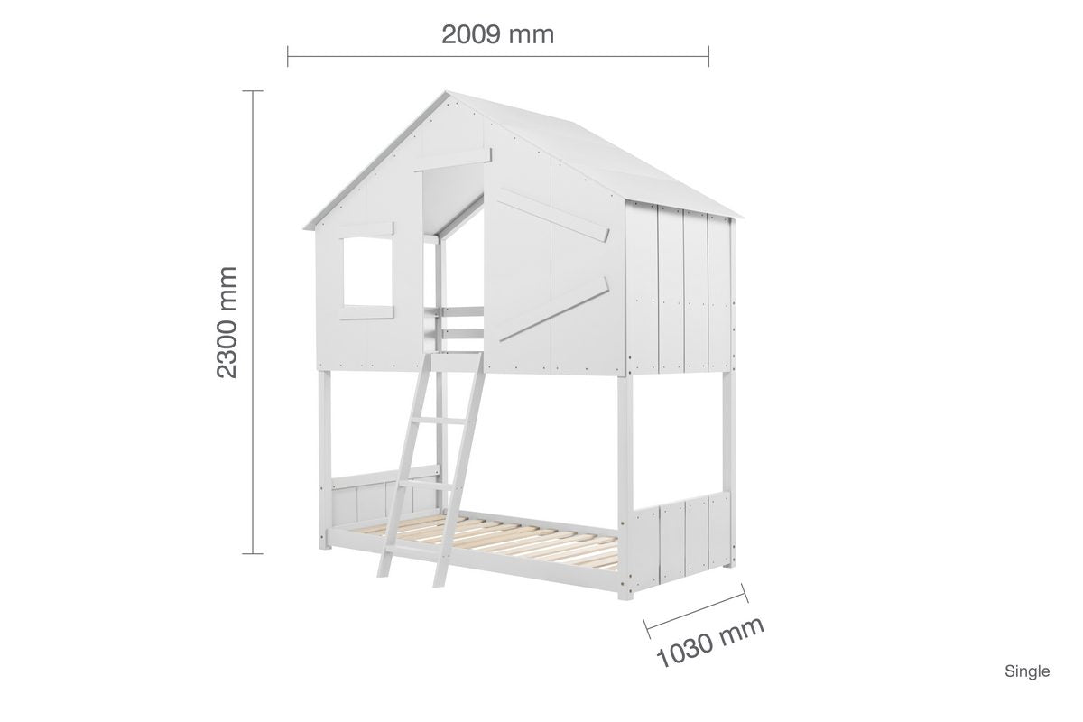 Safari Bunk Bed White + 2 Single Air Mattresses