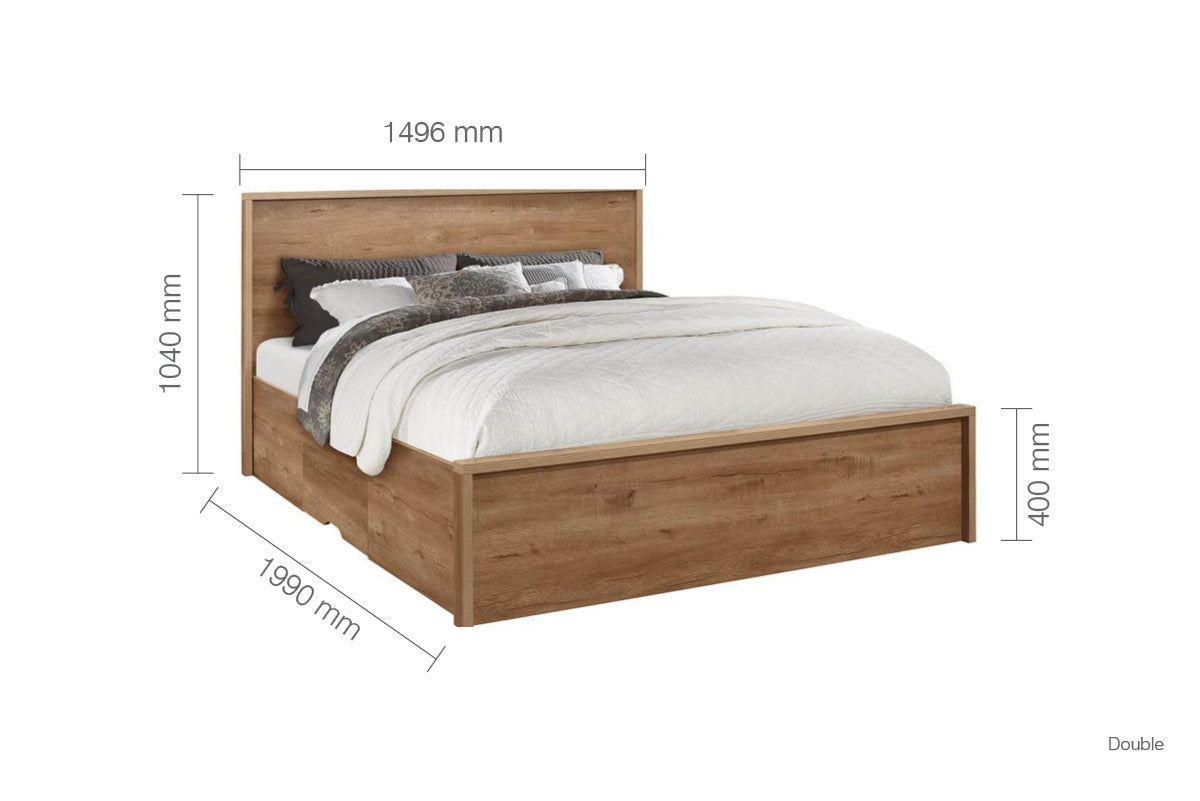 Stockwell Rustic Oak Double Bed