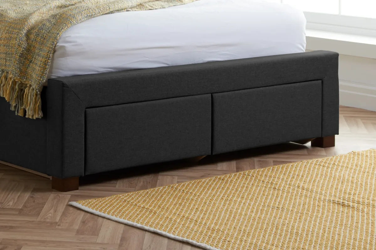Valentino Charcoal Storage Double Bed