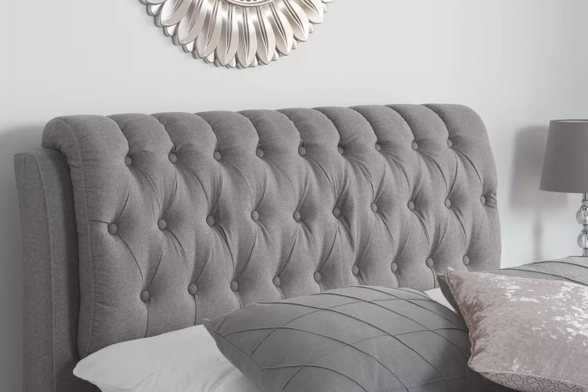 Valentino Grey Storage Double Bed