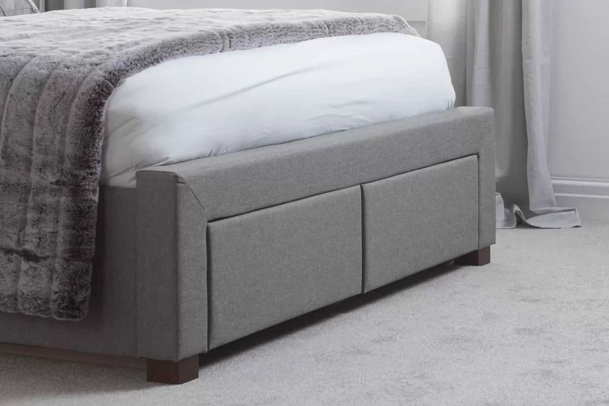 Valentino Grey Storage Double Bed
