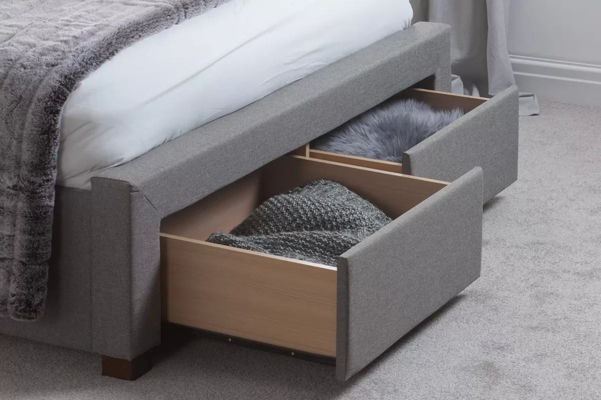 Valentino Grey Storage Double Bed