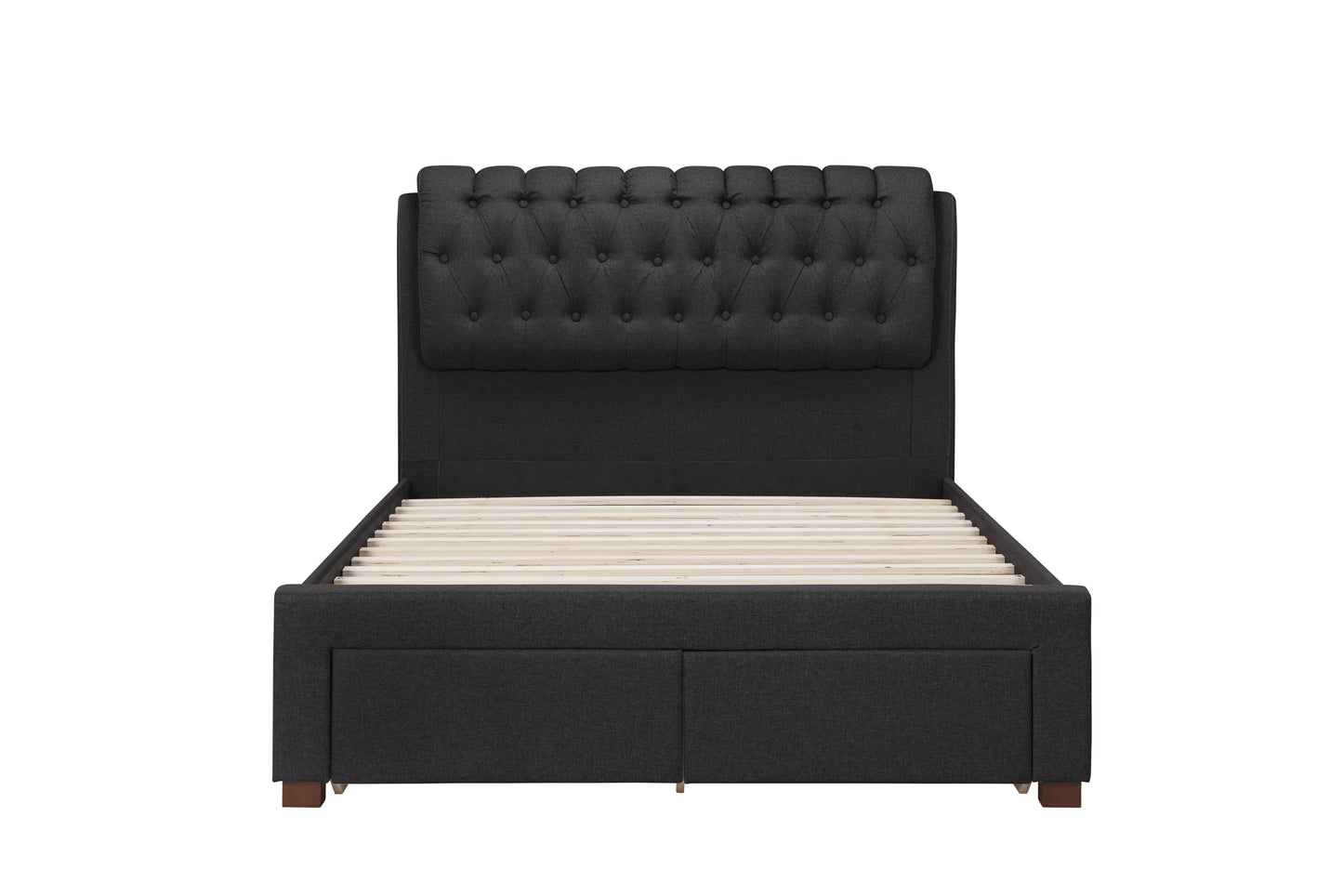 Valentino Charcoal Storage Double Bed