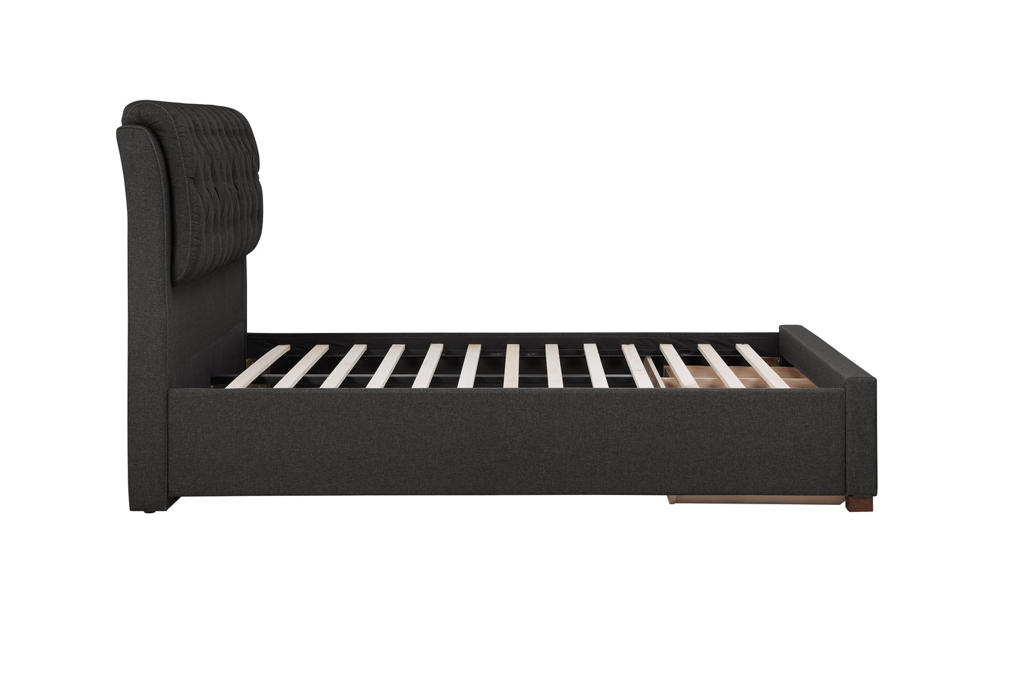 Valentino Charcoal Storage Double Bed