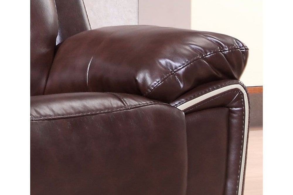 Henry Brown Leather Electric Recliner 2 Seater Sofa