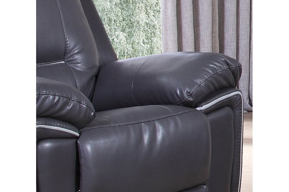 Henry Grey Leather Electric Recliner Armchair