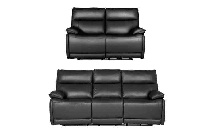 Turin Genuine Leather Grey Electric Power Recliner 3+2 Seater Sofa Set