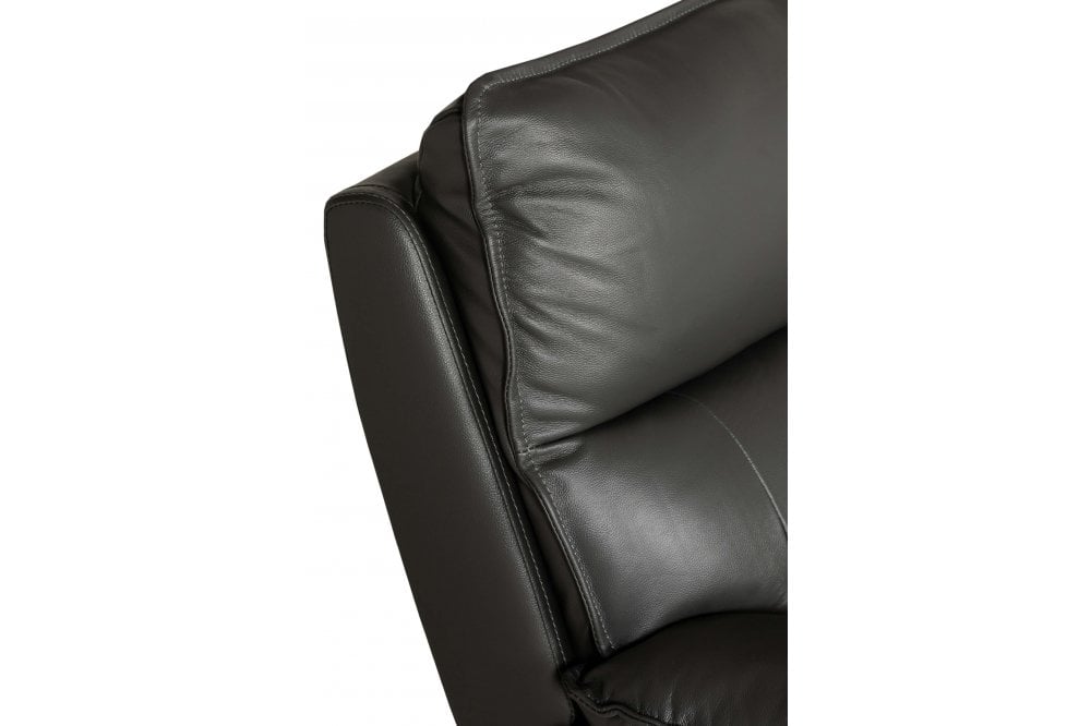 Turin Genuine Leather Grey Electric Power Recliner 3 Seater Sofa