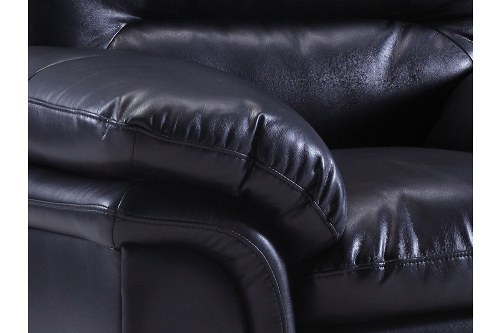 Ferona Black Leather 2 Seater Sofa
