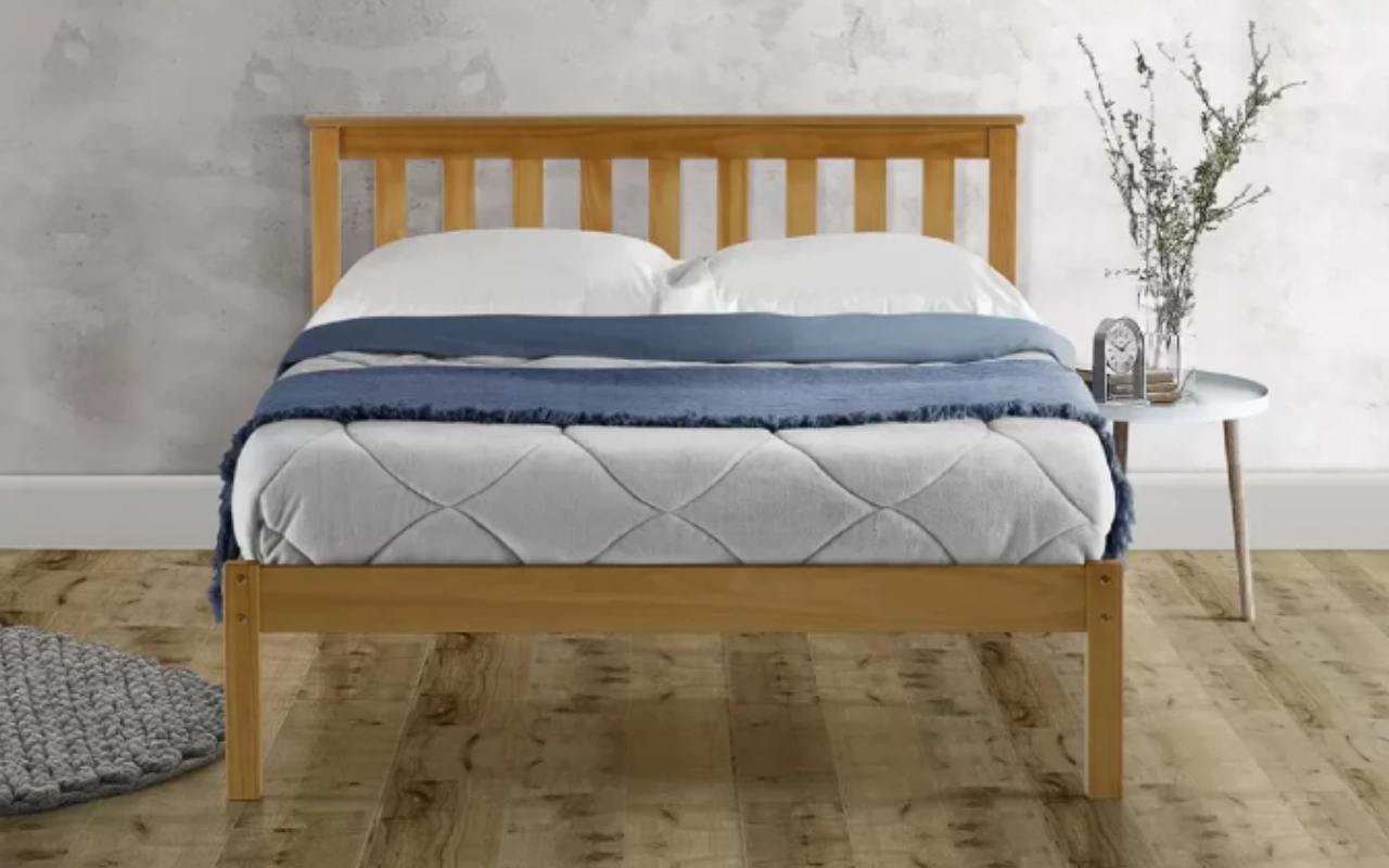 Denver Shaker Style Single Pine Bed + Sleep Happy Single Nimbus Foam Mattress