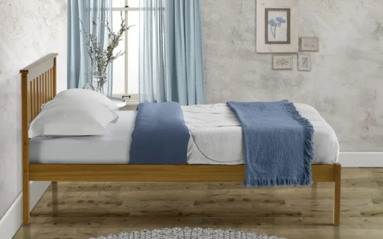 Denver Shaker Style Single Pine Bed + Sleep Happy Single Nimbus Foam Mattress