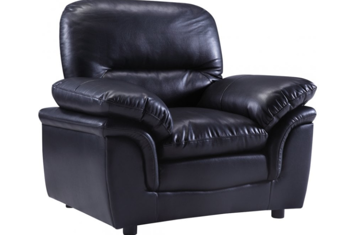 Serena Black Leather Armchair