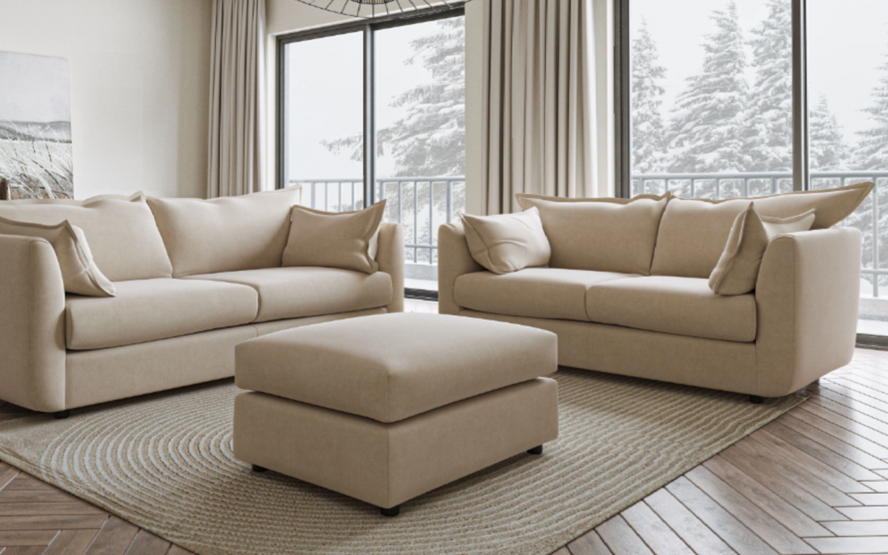Premium Range : Dorchester Fabric High Back Cushions Large 2 + 2 Sofa Set