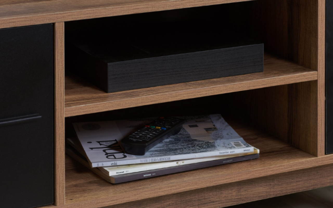 Shard TV Unit .Available in Oak/Black & White