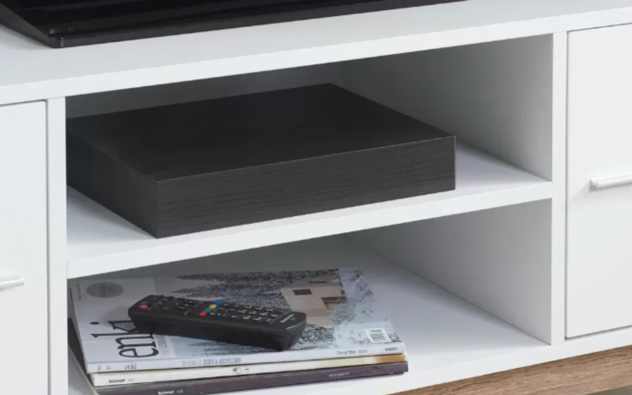Shard TV Unit .Available in Oak/Black & White