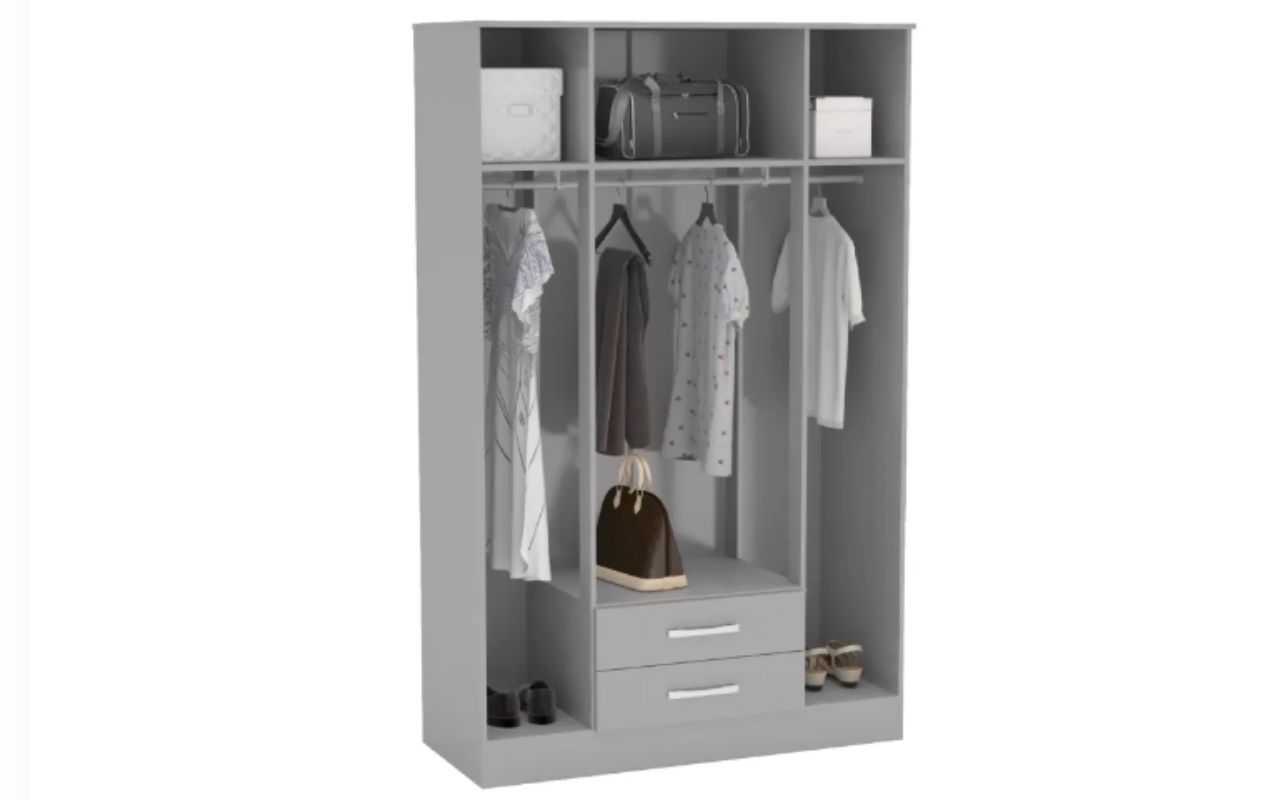 Lynx 4 Door 2 Drawer Wardrobe with Mirrow + 5 Drawer Chest Set