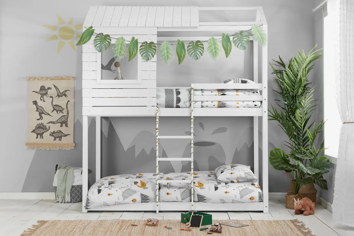 Adventure White Bunk Bed + 2 Single Air Mattresses