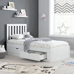 Appleby White 4 Draw Storage Wooden Single Bed