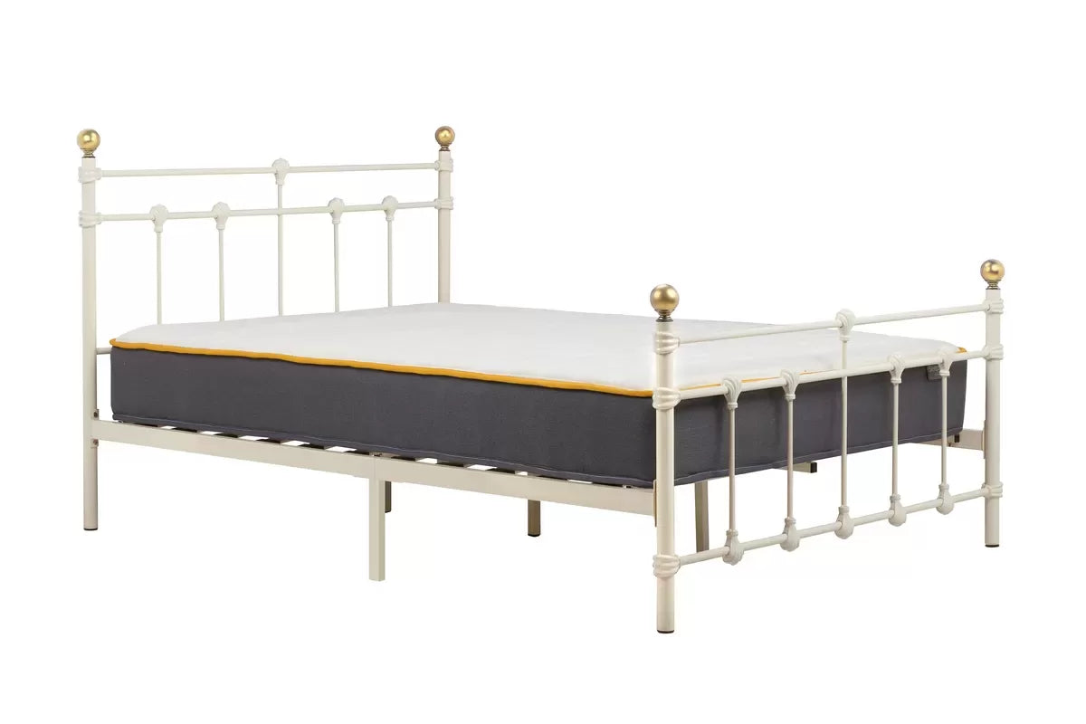 Atlas Cream Metal Double Bed