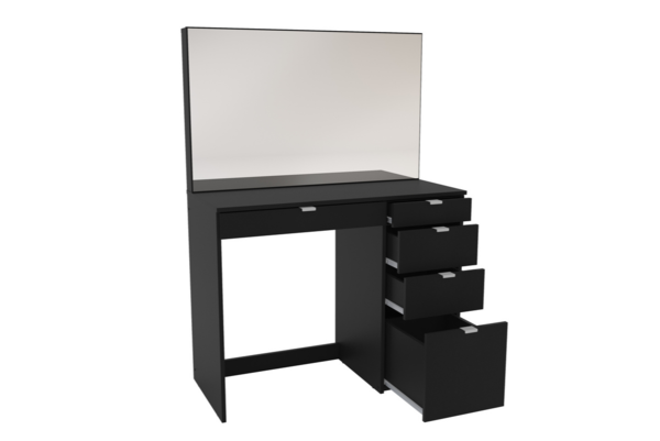 Ava Black 5 Drawer Dressing Table