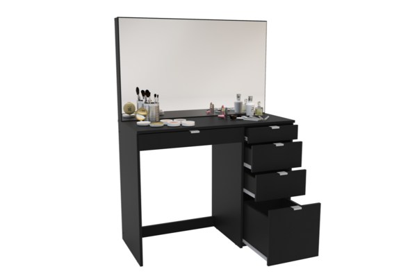 Ava Black 5 Drawer Dressing Table