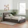 Bonn Berlin Ottoman Grey Fabric Single Bed
