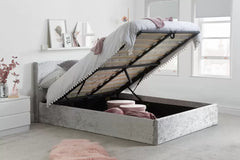 Bonn Berlin  Steel Crushed Velvet Ottoman Small Double Bed
