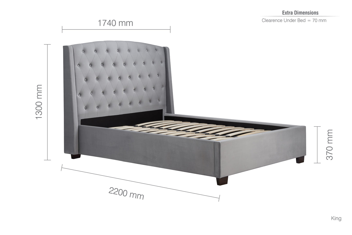 Balmoral Grey King Bed