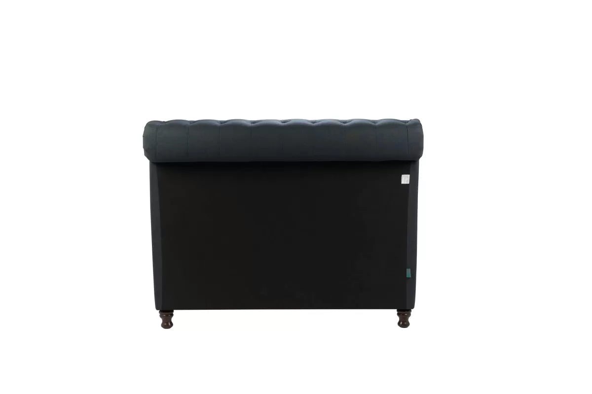 Castello Charcoal Side Ottoman Double  Bed