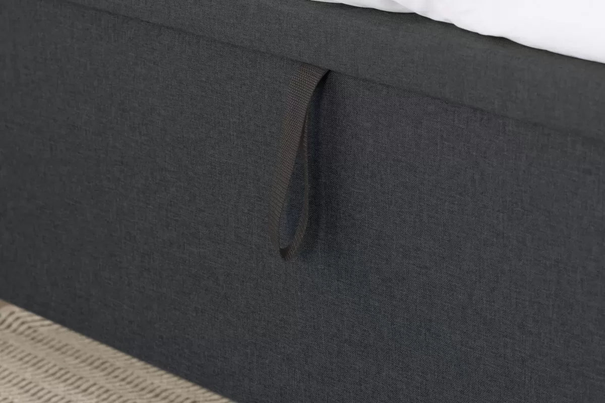 Castello Charcoal Side Ottoman Double  Bed