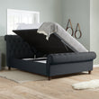 Castello Charcoal Side Ottoman Double  Bed