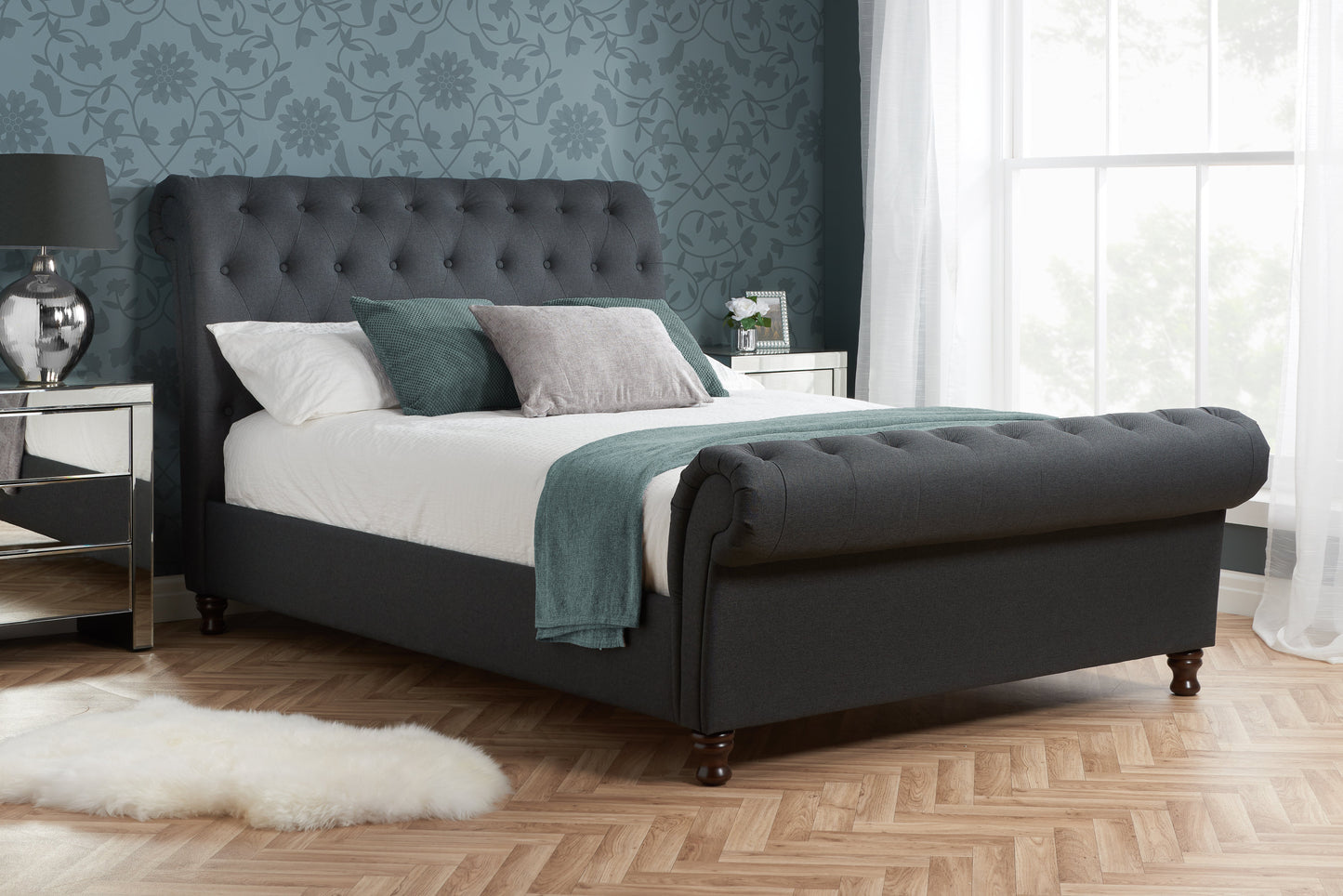 Castello Charcoal Super King Bed