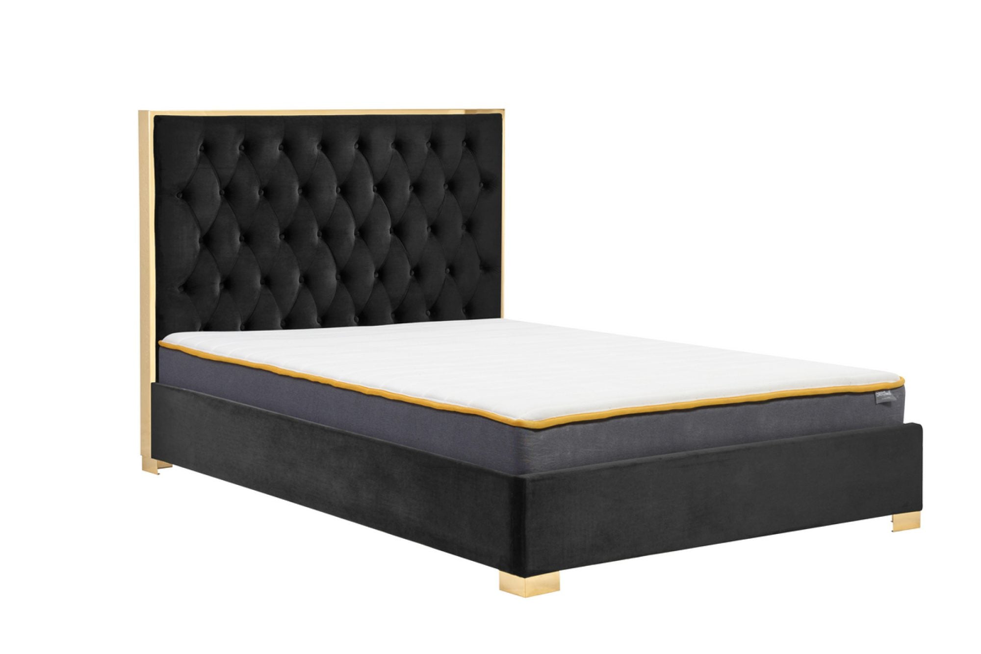 Fulham Black Fabric Double Bed